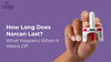 Narcan nasal spray held in hand showing overdose reversal medication